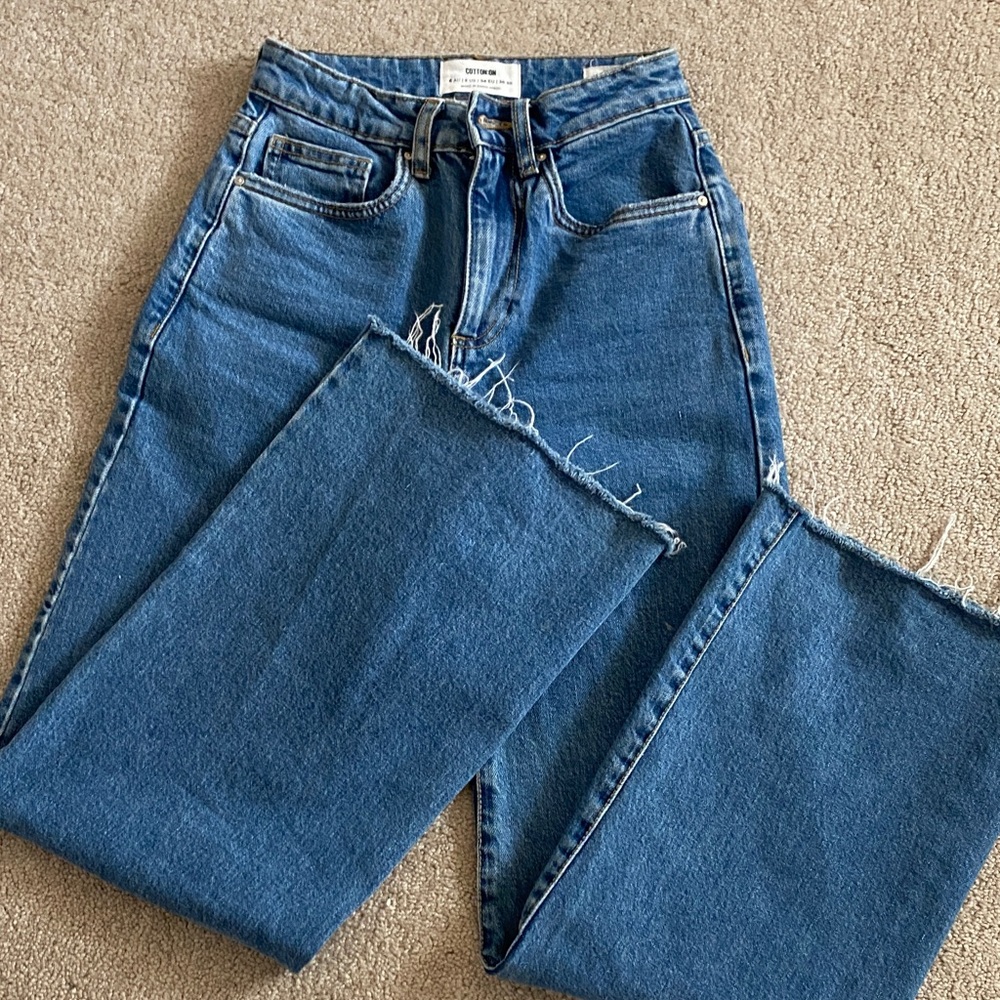 Cotton On Distressed Blue Ankle Jeans